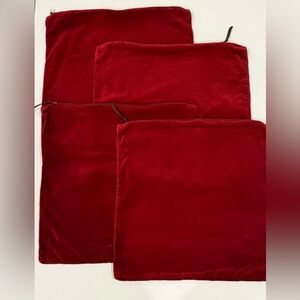 4 Pottery Barn Everywhere Velvet Pillow Cover Merlot Red 20" Square
